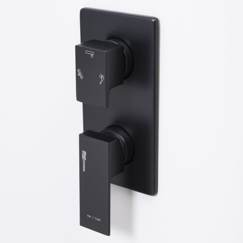 Встроенный смеситель для ванны на 3 положения Wasserkraft Abens 2071 черный Soft-touch фото 3