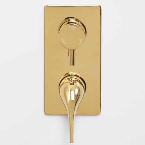 Встроенный смеситель для ванны на 3 положения Wasserkraft Sauer 7171 глянцевое золото фото 3