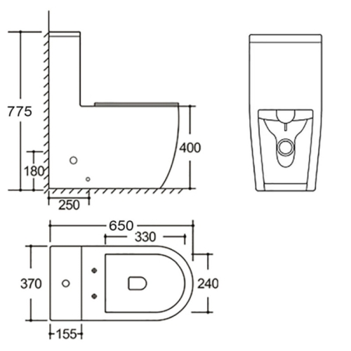 Унитаз-моноблок напольный безободковый Azario Velluto AZ-6281, смыв Торнадо фото 9
