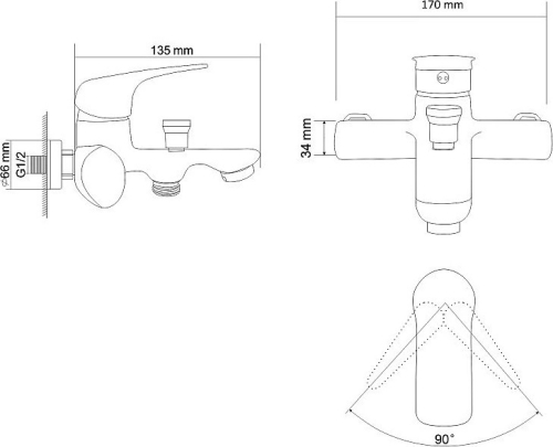 Смеситель для ванны Rozzy Jenori Flora RBZ072-3, хром фото 3