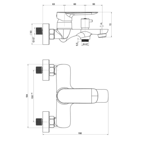 Смеситель для ванны Paini Garda 76CR111, хром, без аксессуаров фото 7