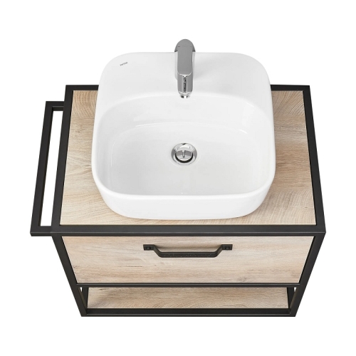 Тумба с раковиной Одри Soft Aquaton Лофт Фабрик 65, 80 Дуб Эндгрейн фото 3