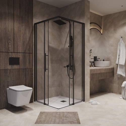 Душевое ограждение Niagara Нова/Nova NG-6828(6829, 6830)-34ВLACK 80*80, 90*90,100*100стекло прозрачное фото 3