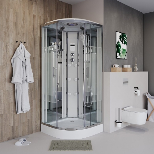 Душевая кабина Niagara Ультра NG-701-01 90*90*220 низкий поддон(16см),стекло прозрачное с рисунком фото 2