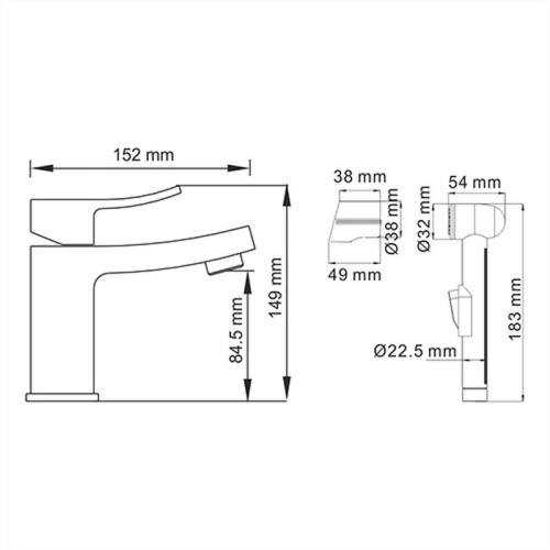Смеситель для умывальника Wasserkraft Aller 1068 с гиг душем хром фото 4