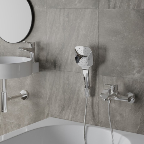 Paini Messina 3в1, для раковины и ванны с душевым набором, MECRSET3 хром фото 3