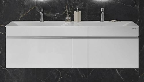 Тумба с умывальником Velvex Pulsus 140 белая