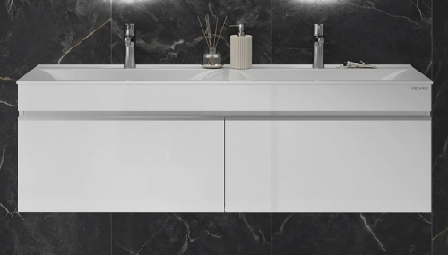 Тумба с умывальником Velvex Pulsus 140 белая