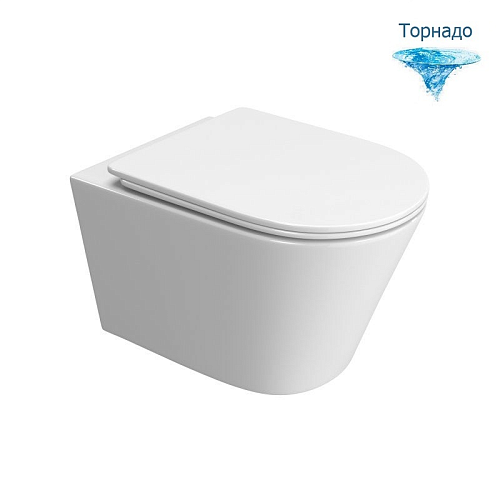 Унитаз подвесной Belbagno TRE-TOR торнадо белый сиденьем  с микролифтом