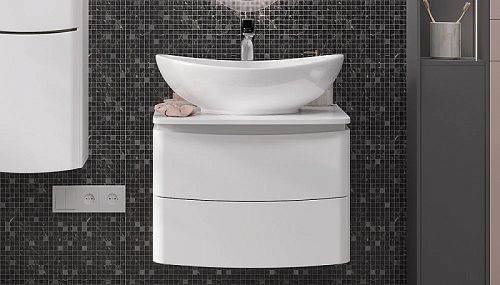 Тумба с раковиной Velvex Luna 60, 80, 100 белая подвесная