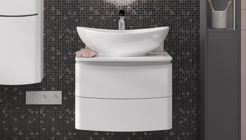 Тумба с раковиной Velvex Luna 60, 80, 100 белая подвесная