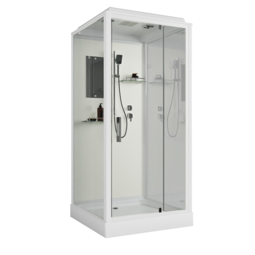 Душевая кабина Niagara Стандарт ST100/15Q 100*100*215 квадрат,поддон 15см,распашная,проф.белый