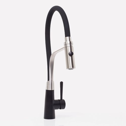 Смеситель с гибким изливом для кухни Wasserkraft A8417 нержавеющая сталь, MagicBlack