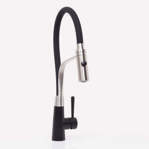 Смеситель с гибким изливом для кухни Wasserkraft A8417 нержавеющая сталь, MagicBlack