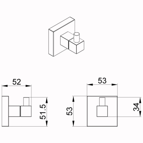 Крючок Azario Rina AZ-87005, хром фото 2