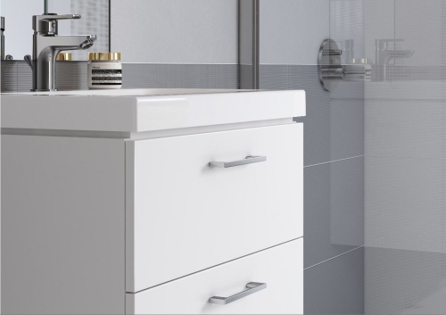 Тумба с раковиной Cersanit Lara 50, 60, 70, 80 подвесная белая фото 4