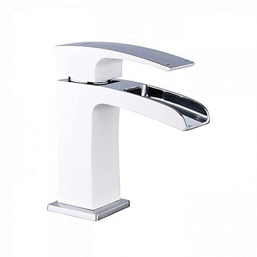 Смеситель с каскадным изливом для раковины Gappo Jacob G1007-30 белый/хром