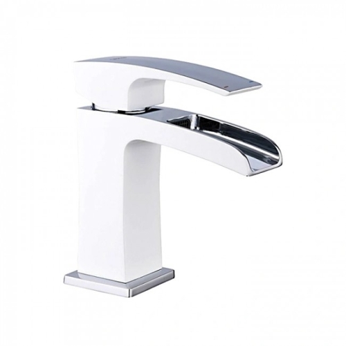 Смеситель с каскадным изливом для раковины Gappo Jacob G1007-30 белый/хром