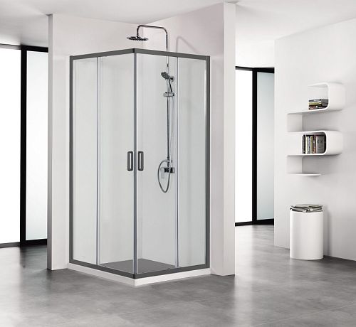 Душевой угол Aquatek AQ ARI KV 08020BL (09020, 10020) 80*80, 90*90, 100*100 профиль черный матовый