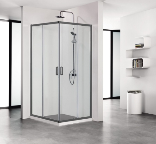 Душевой угол Aquatek AQ ARI KV 08020BL (09020, 10020) 80*80, 90*90, 100*100 профиль черный матовый