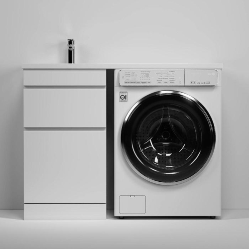 Тумба с раковиной над стиральной машиной Mirsant Некст 110, 120 напольная фото 3