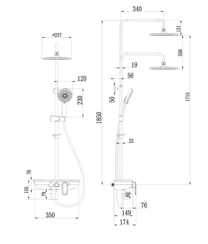 Душевая система Lemark TROPIC LM7012BL черный фото 2