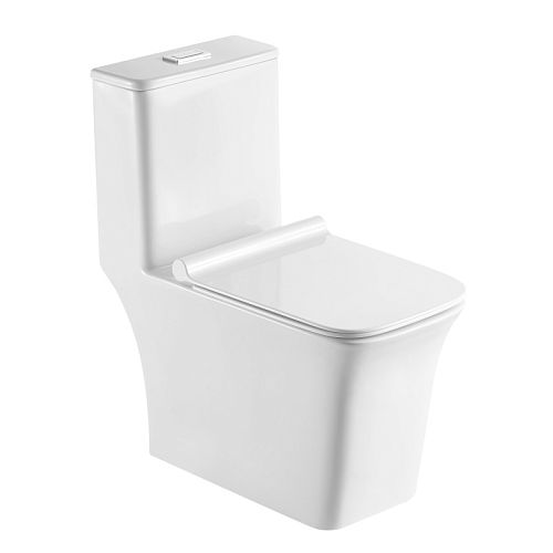 Унитаз-моноблок напольный безободковый Sole Slot, сидение микролифт