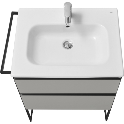 Тумба с раковиной Roca Domi 60 подвесная/напольная, серый матовый фото 4