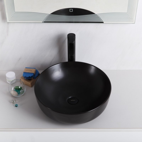 Раковина накладная Belbagno BB1315-H301 410х410х140мм черный матовый фото 2