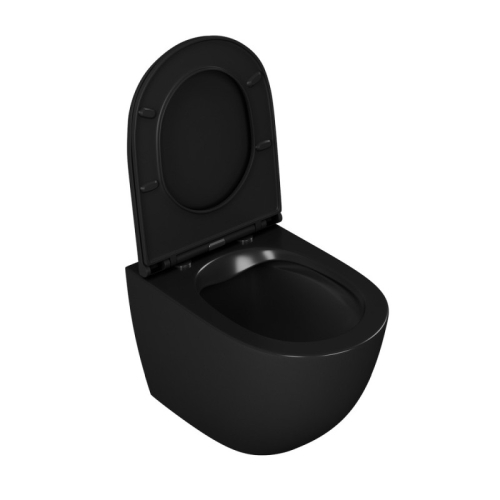 Унитаз подвесной безободковый D&K Matrix DT1396025 черный с сидением микролифт фото 2