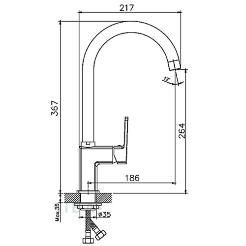 Смеситель кухонный Haiba HB176 HB70176 хром фото 2