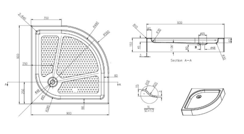 Поддон Azario 90*90, 100*100*15 для EDMONTON/OTTAWA/ONTARIO фото 2