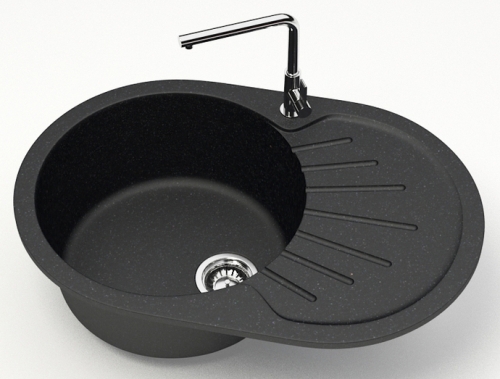 Мойка кухонная Azario Flora 75*50.5 белый лед, песочный, бежевый, черный, хлопок, светло-серый фото 3