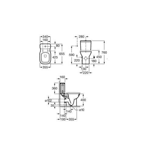 Унитаз напольный Roca Debba, сидение м/л фото 3