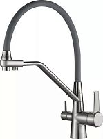 Смеситель кухонный Haiba HB76855-5 Satin/Gray