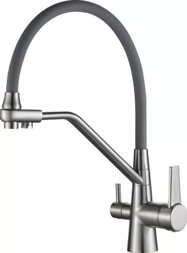 Смеситель кухонный Haiba HB76855-5 Satin/Gray