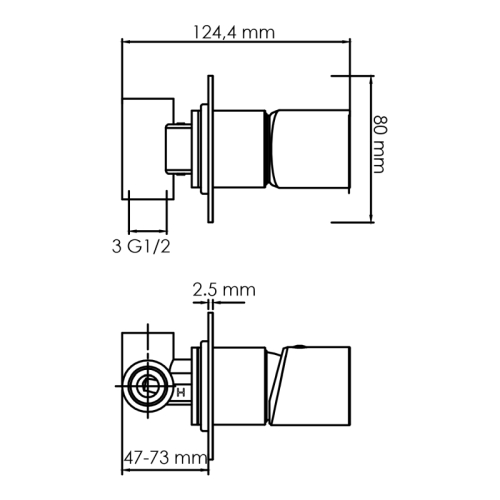 Смеситель для душа со встраиваемой системой монтажа Wasserkraft Elbe 7452 черный Soft-touch фото 2