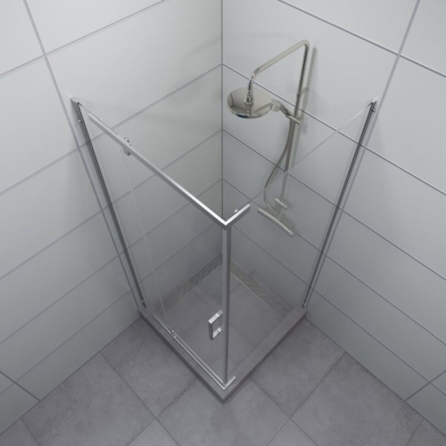 Душевое ограждение Triton Терра-Хром 90*90 стекло прозрачное фото 4