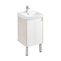 Тумба с раковиной Aquaton Сканди Doors 45, 55, 70, 80 Белый Глянцевый/Дуб Верона