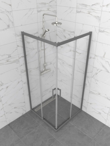 Душевое ограждение Triton Фикс-Графит 80*80, 90*90, 100*100 стекло прозрачное 6мм фото 5
