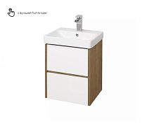 Тумба с раковиной Aquaton Сканди 45, 55, 70, 80, 90 Белый Глянцевый/Дуб Рустикальный