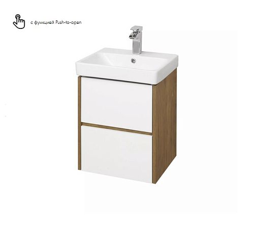 Тумба с раковиной Aquaton Сканди 45, 55, 70, 80, 90 Белый Глянцевый/Дуб Рустикальный