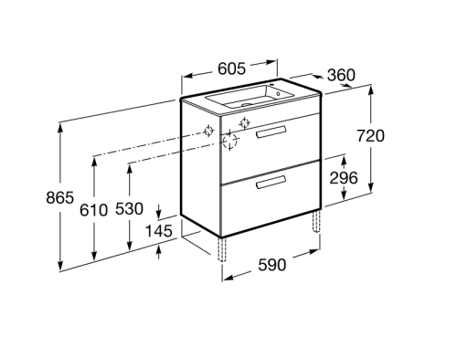 Тумба с раковиной Roca Debba 60 фото 3