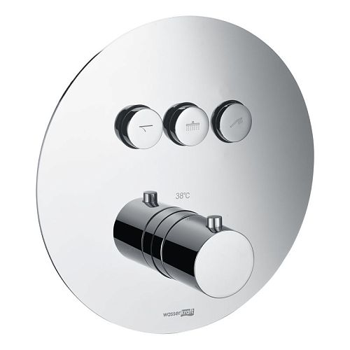 Встроенный смеситель для ванны на 3 положения Wasserkraft Dinkel 5844 Thermo хром