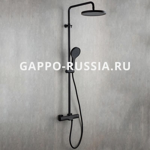 Душевая система с термостатом Gappo G2495-76 черная фото 11