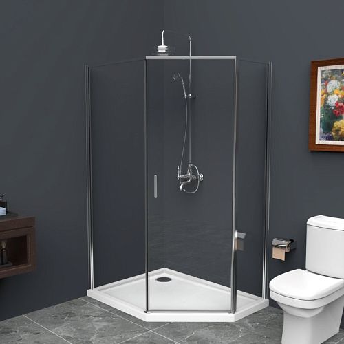 Душевое ограждение BelBagno Uno-195-PH-1 100*80 стекло прозрачное