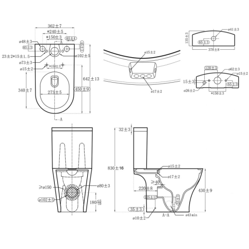 Унитаз напольный безободковый Azario Vise AZ-1343BT фото 8