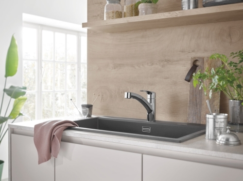 Смеситель для кухни GROHE Eurosmart с вытяжным душем, хром (30305001) фото 5