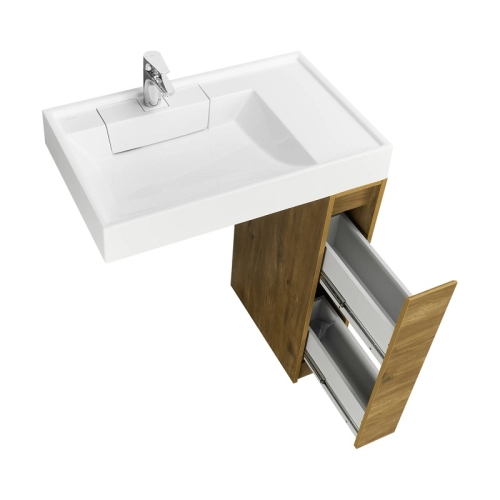 Тумба с раковиной для стиральной машины Aquaton Лондри 80, 105, 120 Дуб рустикальный фото 4