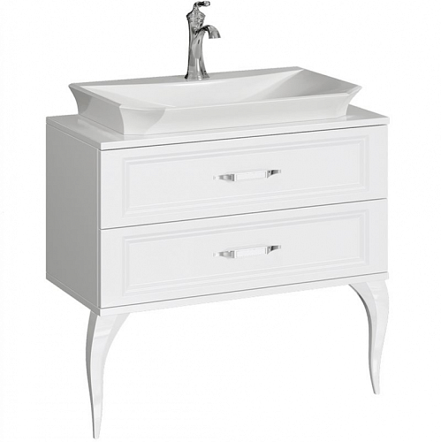 Тумба с умывальником Aqwella  LA DONNA 85 напольная белая